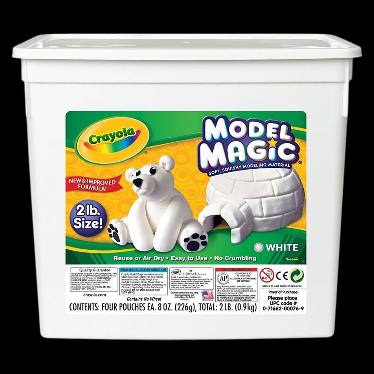 Crayola Model Magic Modeling Clay, 2 lb Bucket, White, 1/Package - CLAY,MODEL MAGIC,2# - Image 1
