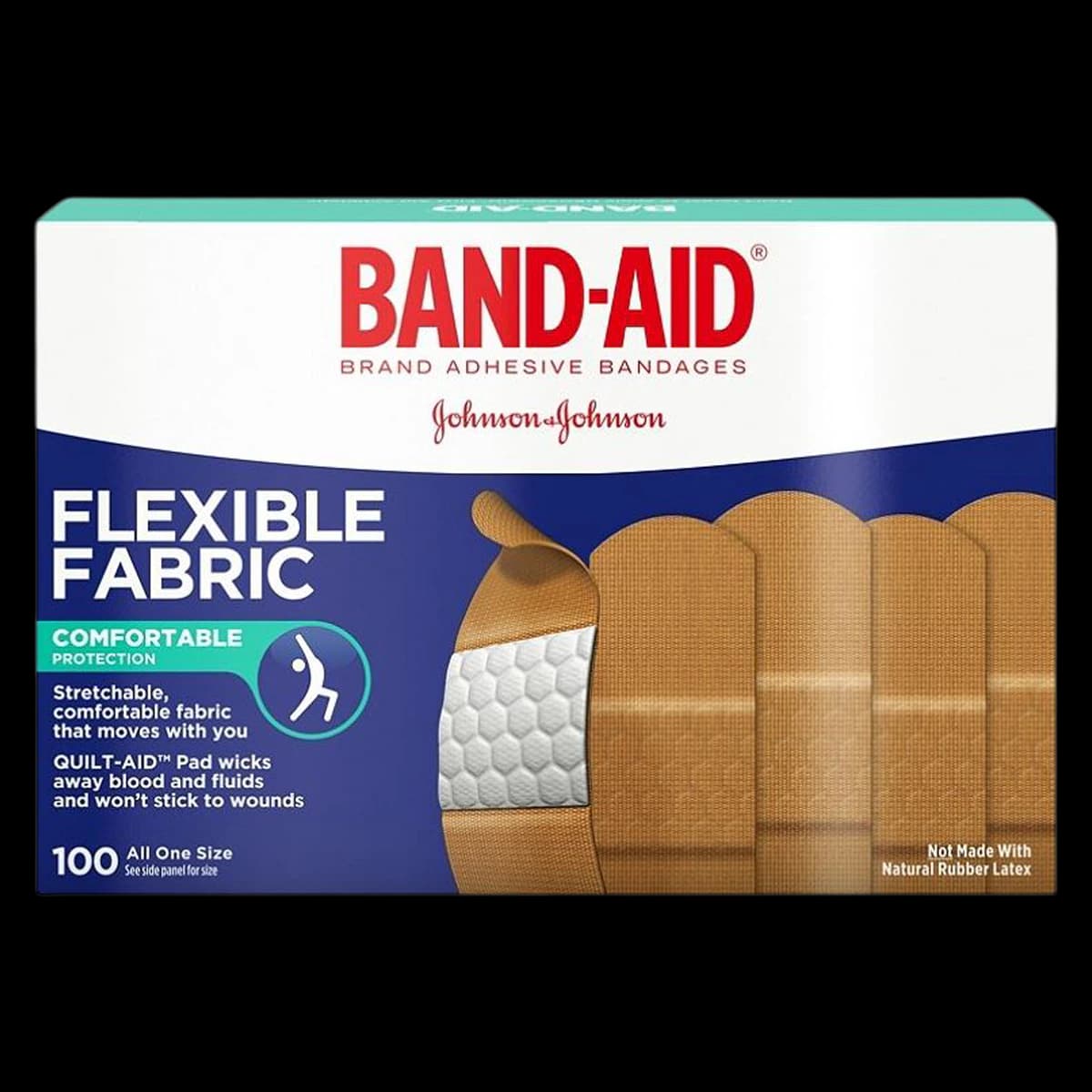 Band-Aid Flexible Fabric Bandages, 1" x 3", 100/Box - BANDAGE,BAND-AID,FLEX,1X3 - Image 1
