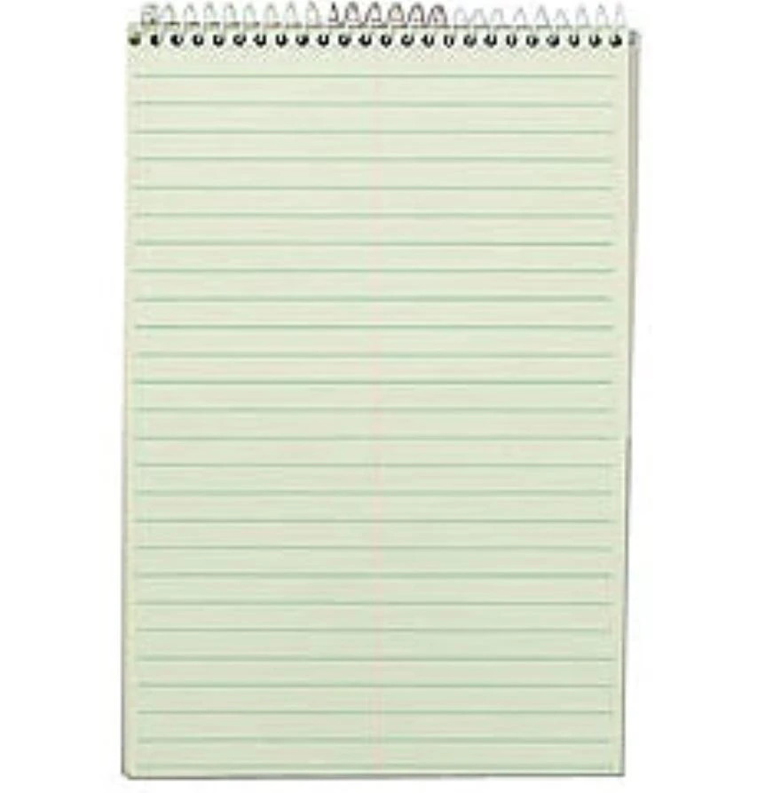 TOPS Steno Book, Gregg Ruled, 6" x 9", 80 Sheets, Green, 1/Package - PAD,STENO,GREGG RLD,6X9,8 - Image 1