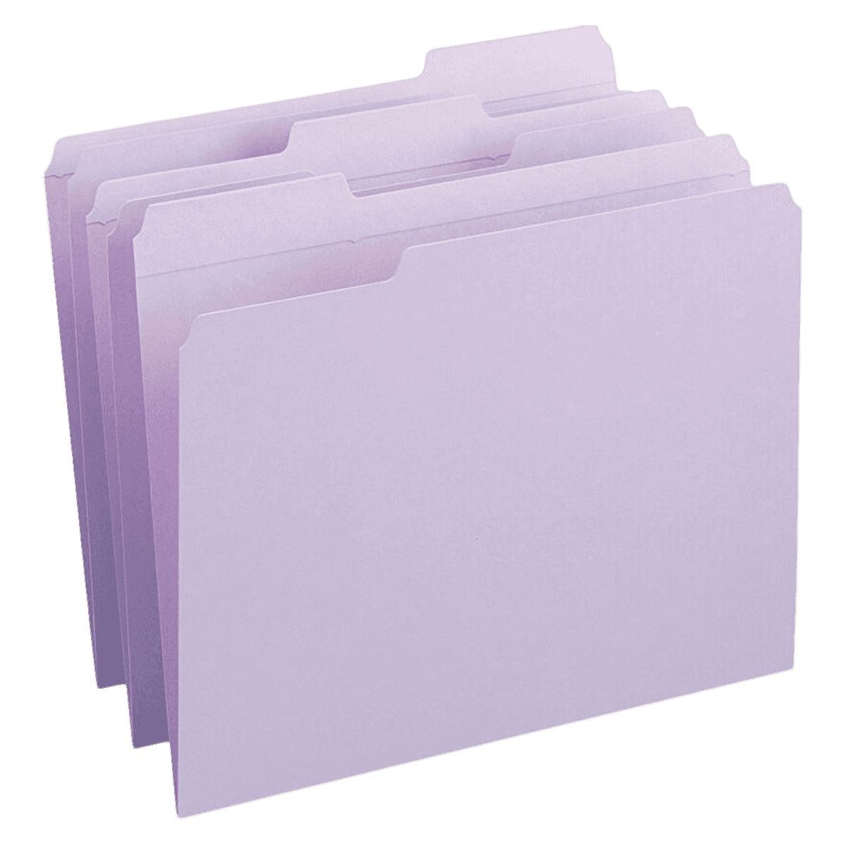 Smead Color File Folder, Letter Size, 1/3 Cut, Lavender, 100/Box - Folder Ltr 11pt Dbl 1/3 L - Image 1