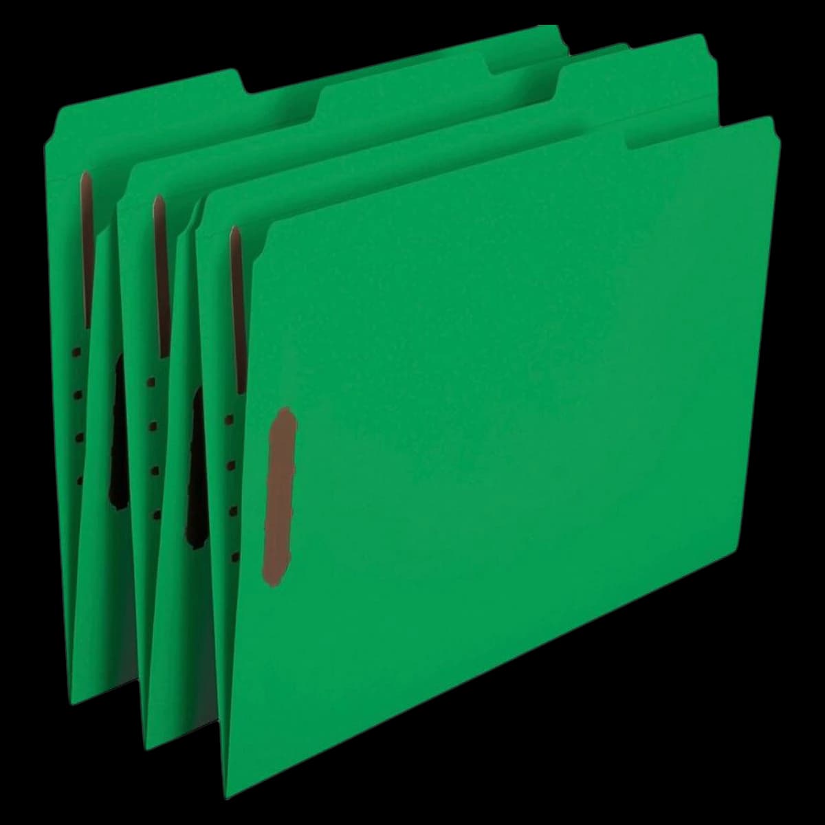 Smead Reinforced Tab Folder, Letter Size, 1/3 Cut, Green, 50 per Box - Folder Ltr 2 Fastner Mla - Image 1