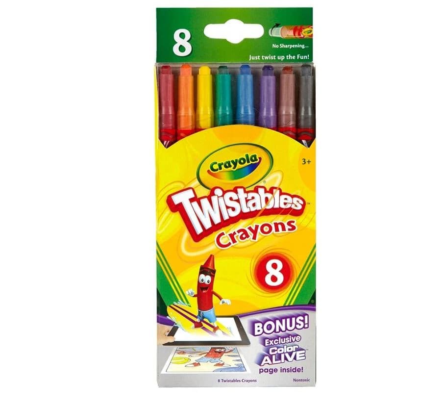 Crayola Twistables Crayons, Assorted Colors, 8-Pack with Reusable Pouch - Crayola Twistables Crayons - Image 1