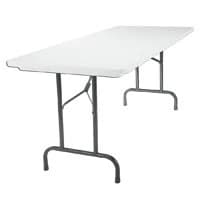 Molded Plastic Top Folding Table, 4 ft Wide, Platinum, 48"W x 24"D - Molded Plastic Top Folding - Image 1