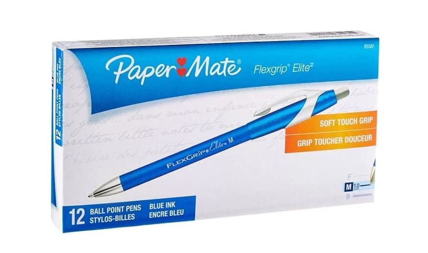 FlexGrip Elite Retractable Ballpoint Pen, Medium Point, 1.0 mm, Blue, 12/Pack, 12/Box - FlexGrip Elite Retract BallPt - Image 1