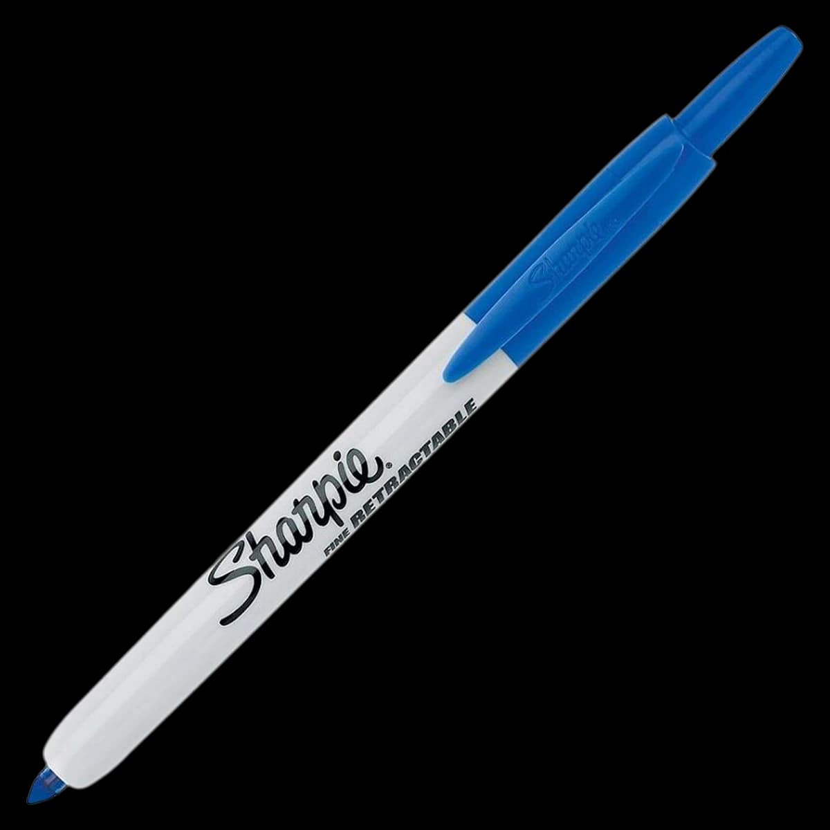 Sharpie RT Retractable Permanent Markers, Fine Point, Blue, 12/Box - Sharpie RT Retract Markers - Image 1