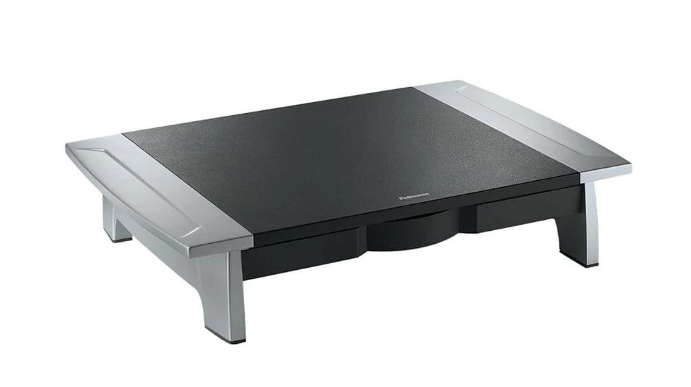 Fellowes Office Suites Small Monitor Riser, Black/Silver - Office Suites Sm Monitor Riser - Image 1