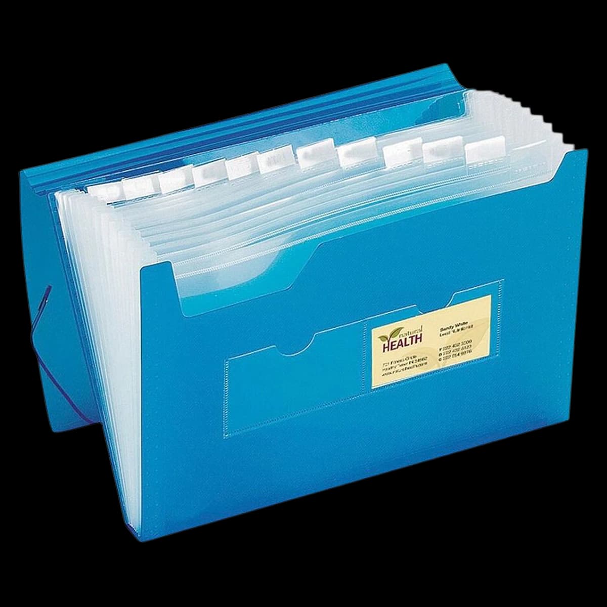 Office Depot Brand Poly Expanding File, 13-Pocket, Letter Size, Blue - Poly Expanding File Letter 13 - Image 1