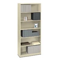 Hon 6-Shelf Open Steel Bookcase, 81.125" H x 34.5" W x 12.625" D, Putty - Bookcase,Hon,6-Shelf Open - Image 1