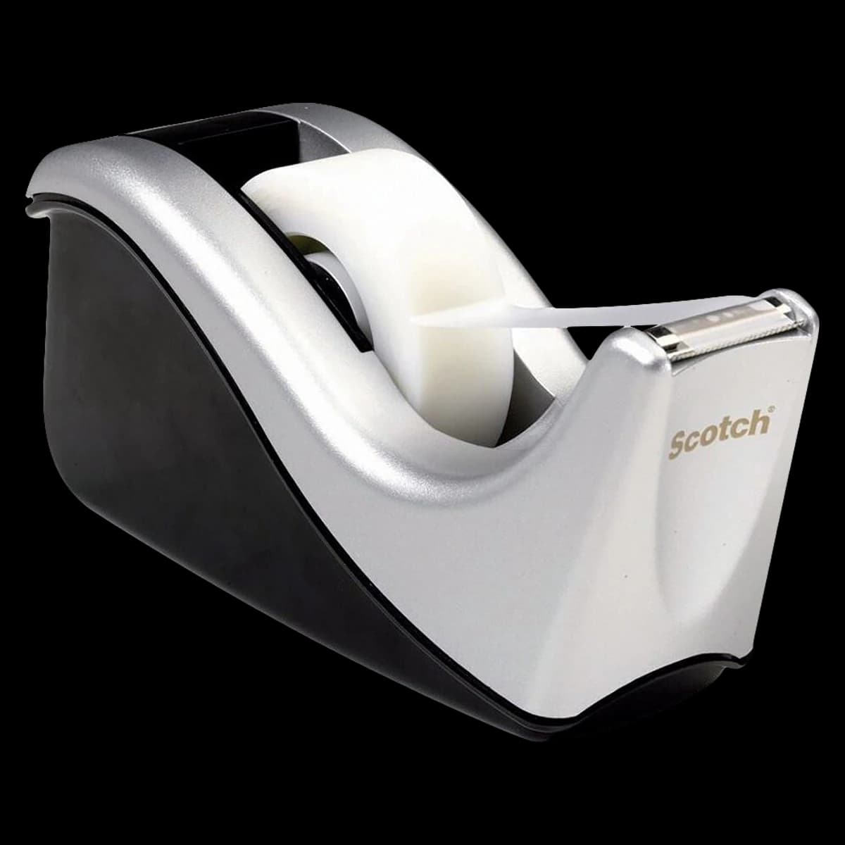 Scotch Desktop Tape Dispenser, Silvertech, 3/4" Tape Width, C60 - Dispenser Tape 3/4" C60 - Image 1