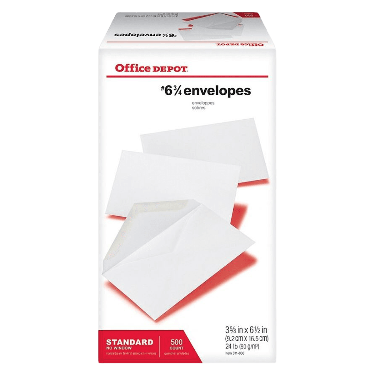 Envelope #6-3/4 White Wove, 3 5/8 in x 6 1/2 in, 500/Box - Envelope #6-3/4 White Wove - Image 1