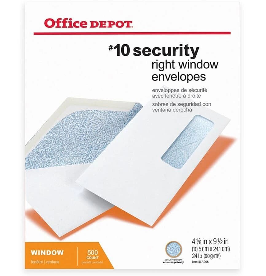 Envelope #10 RH Window, Medical Claim Business, 4.125" x 9.5", White, 500/Box - Envelope #10 RH Window 4 1/8"x - Image 1