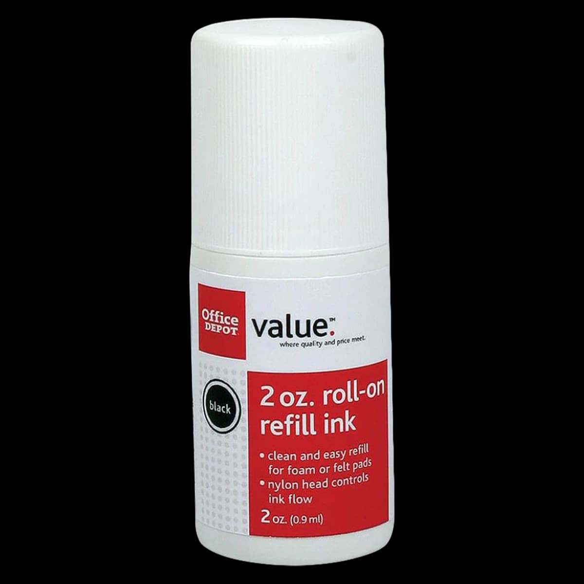 Office Depot Brand Roll-On Ink, Red, 2 oz - Roll On Ink 2 Oz Red - Image 1