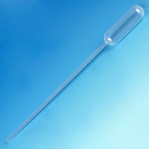 Globe Scientific Transfer Pipette, 4.5 mL, Graduated, 155 mm, Non-Sterile, Disposable, Narrow Stem, Long, 500/Dispenser Box, 10 Boxes/Case - Transfer Pipette 4.5ml - Image 1