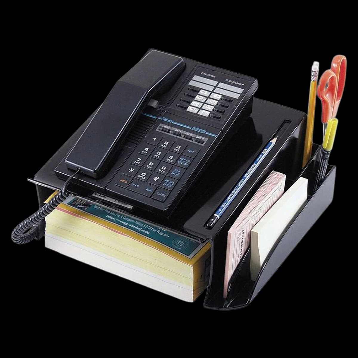 Office Depot Brand 30% Recycled Phone Stand, Black, Each, 01KT0J09X2PTJJ6SHJ0Z25Z8WS - Stand Telephone Recycled - Image 1