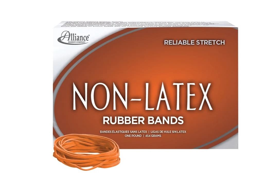 Alliance Sterling Latex-Free Rubber Bands #33, 1 Lb, 850/Box - Bands Latex Free #33 Org - Image 1