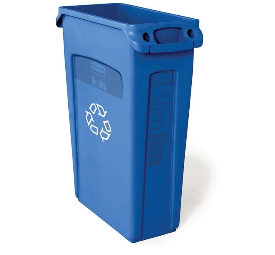 Rubbermaid Slim Jim Recycle Container, 23 Gallons, Blue - Slim Jim Recycle Cont Blue - Image 1