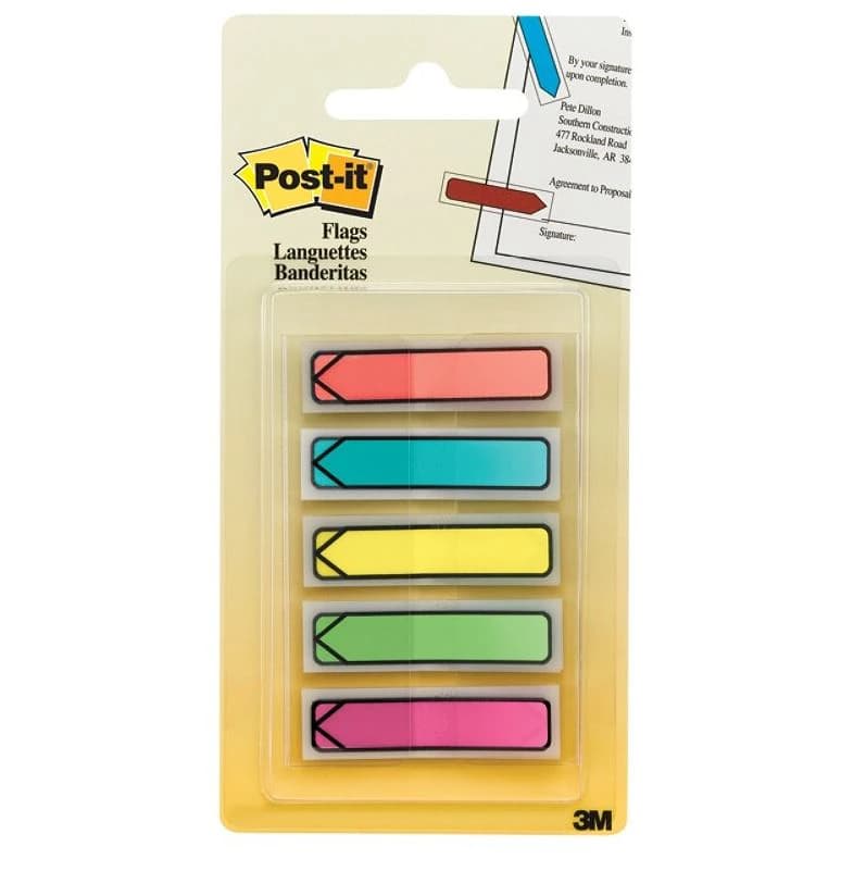 Post-It Bright Arrows Assorted Colors, 1.75 in x 0.5 in, 100/Pack - Post-It Bright Arrows Asstd - Image 1