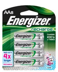 Energizer Recharge AA Rechargeable NiMH Batteries, 8/Pack - Battery Enrgzr Recharge AA - Image 1