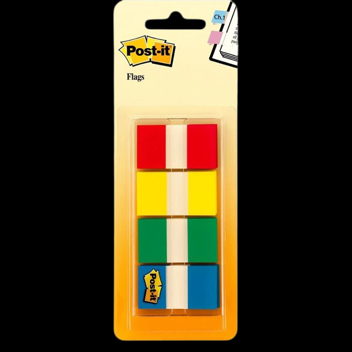 Post-it Flags, 1" Assorted Colors, 40 Flags per Pad, 4 Pads per Pack, 4 Packs per Package - Flags Post It - Image 1