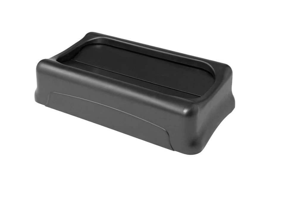 Rubbermaid Commercial Slim Jim Swing Lid, Black, Each - Lid Slim Jim Swing - Image 1