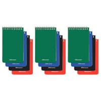 Office Depot Book Memo Wirebound Top Open, 1 Hole-Punch, 60 Sheets, Assorted Colors, 12/Pack - Book Memo Wrbnd Top Open 1/Dz - Image 1
