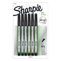 Sharpie Fine-Point Marker, Assorted Colors, 0.3 mm, 6/Pack - Marker Sharpie Assorted Fine - Image 1