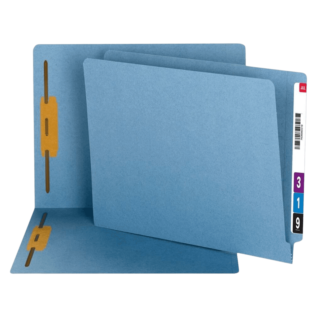Smead End-Tab Fastener Folders, Letter Size, Blue, 50/Box - Folder End Tab Fastener Ltr - Image 1