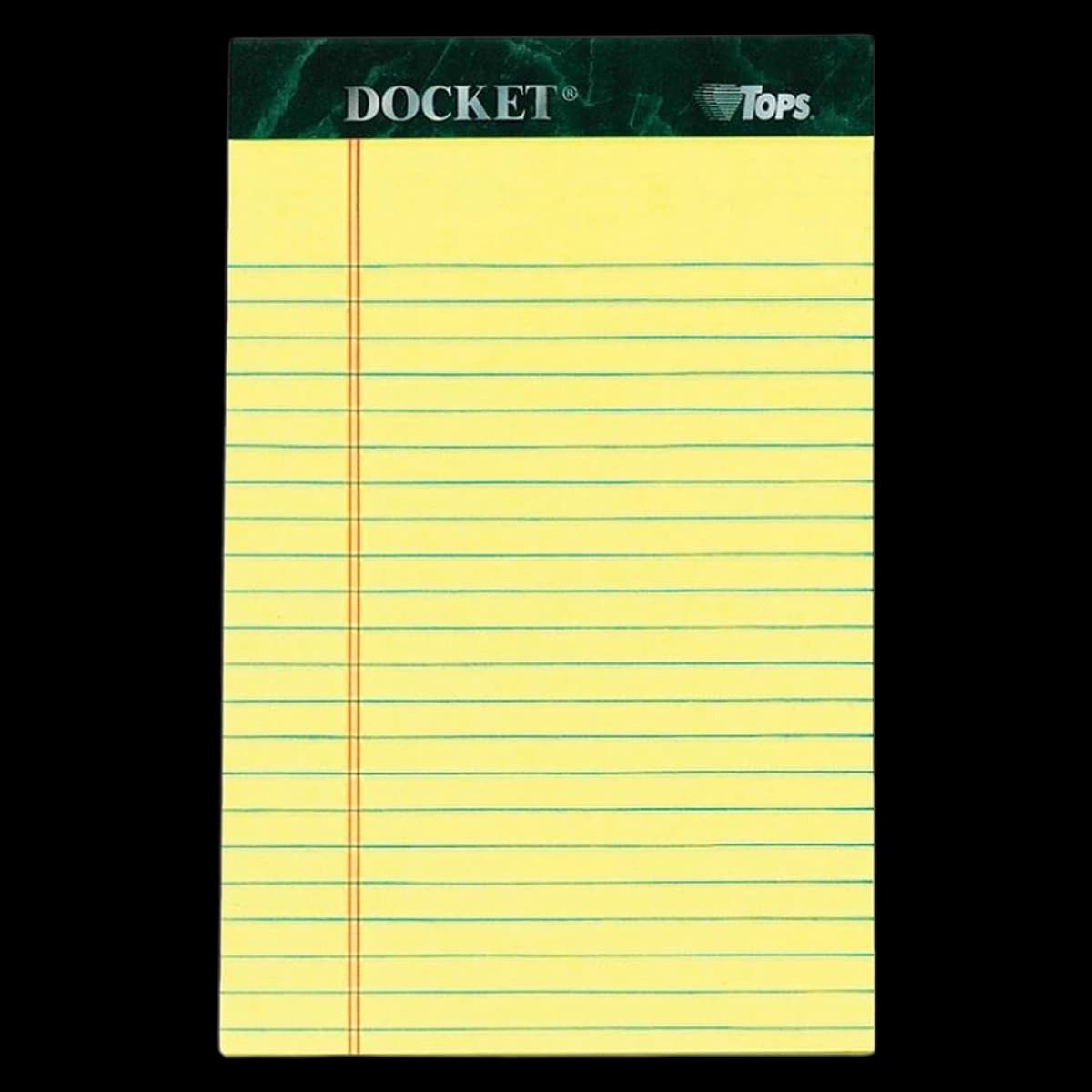 Tops Docket Perforated Legal Ruled Pad, 5 x 8 in, 50 Sheets, Canary Yellow, 8/Pack - Pad Perf Dkt Lgl Rld 5x8 Ylw - Image 1