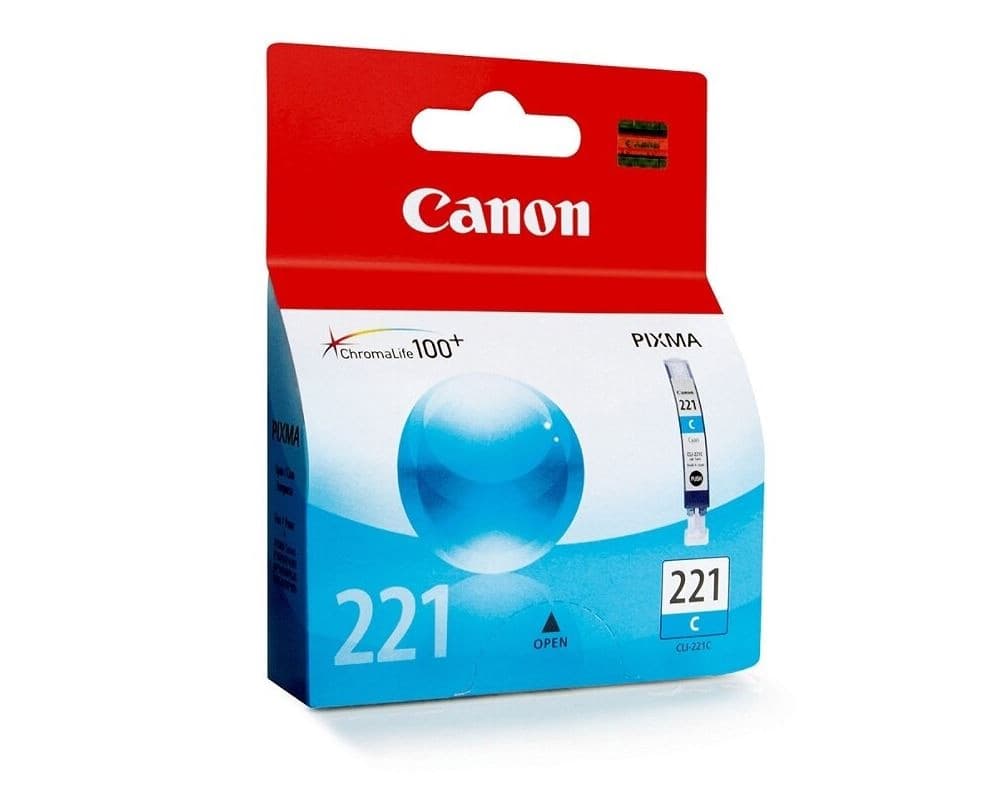 Canon CLI-221C ChromaLife 100+ Cyan Ink Tank (2947B001) - Ink Cli-221 Canon Cyan - Image 1