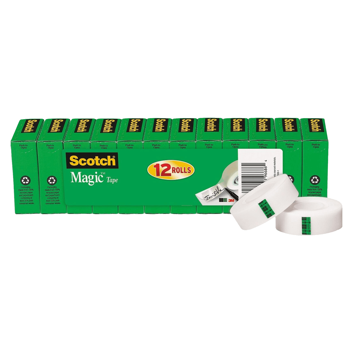 Scotch Magic 810 Tape, 3/4 in x 1000 in, 12 Rolls/Pack, 12/Pk - Tape 3/4x1000 - Image 1