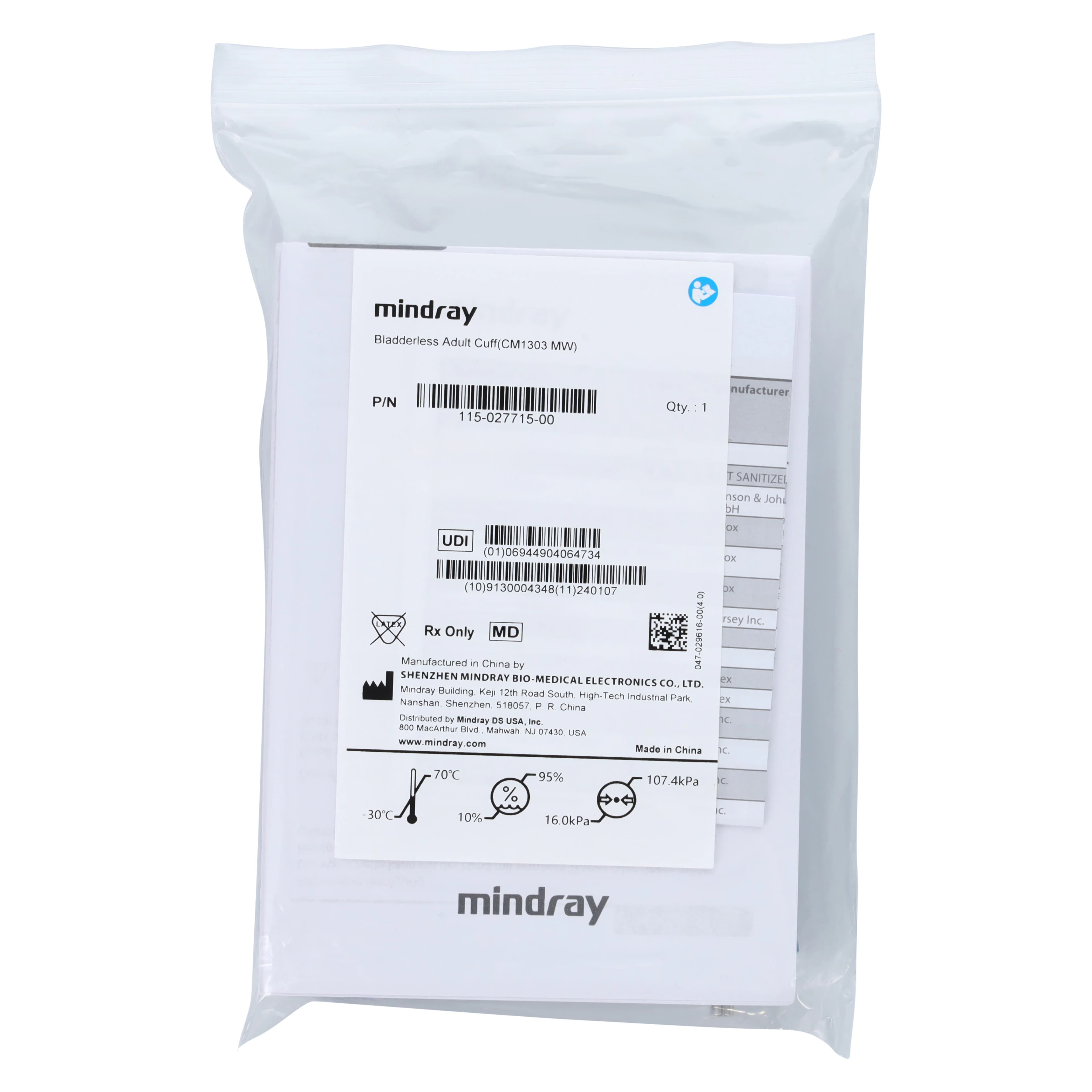 Mindray NIBP Cuff, Reusable, Adult, Navy Blue, Latex-Free, For Datascope Monitor thumbnail 4