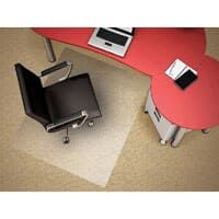 Deflect-O Clear Polycarbonate Chair Mat for Low Pile Carpet, 46" x 60", Each - Chair Mat f/Low Carpet Clear - Image 1