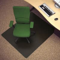 Deflect-O Black Vinyl Chair Mat for Hard Floors, 45"W x 53"D, Each - Chairmat Hard Floor 45x53 Blk - Image 1
