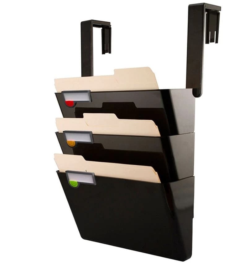 Advantus Hanging Wall File with Labels, Letter Size, Black, 3/Set - File Wall Hng W/Labels Blk - Image 1