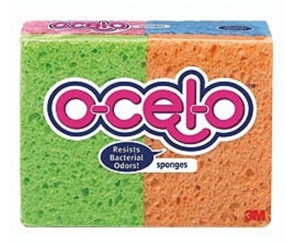 Ocelo Cellulose Sponges, Antimicrobial, Assorted Colors, 6/Pack - Sponge Antimicrob Ocelo - Image 1