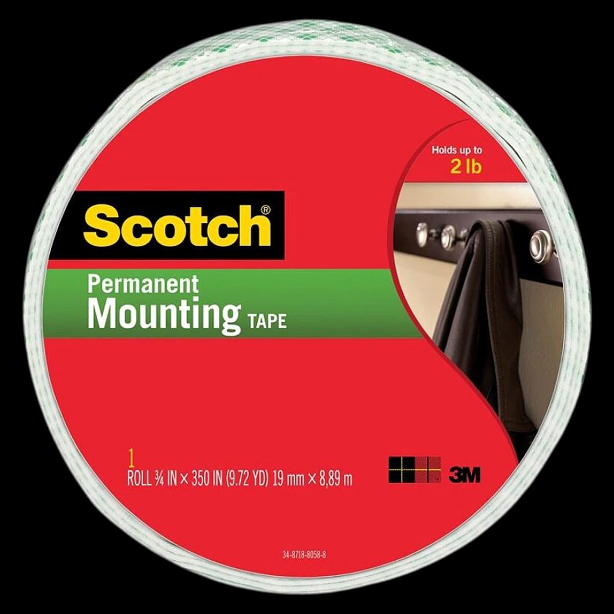 Scotch Permanent Heavy Duty Mounting Tape, 3/4" x 350", Roll - TAPE MOUNTING 3/4X350 ROLL - Image 1