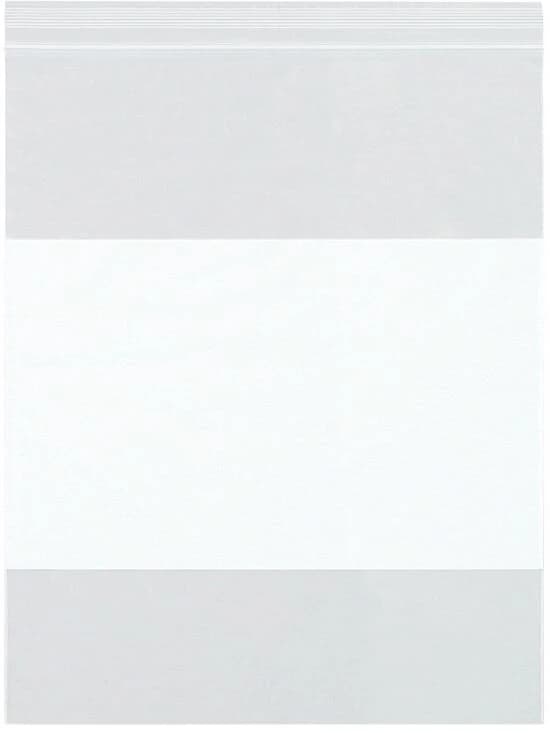 6x8 2-Mil White Block Reclosable Poly Bags, 1000/Box - 6x8 2-Mil White BlocK Reclo - Image 1
