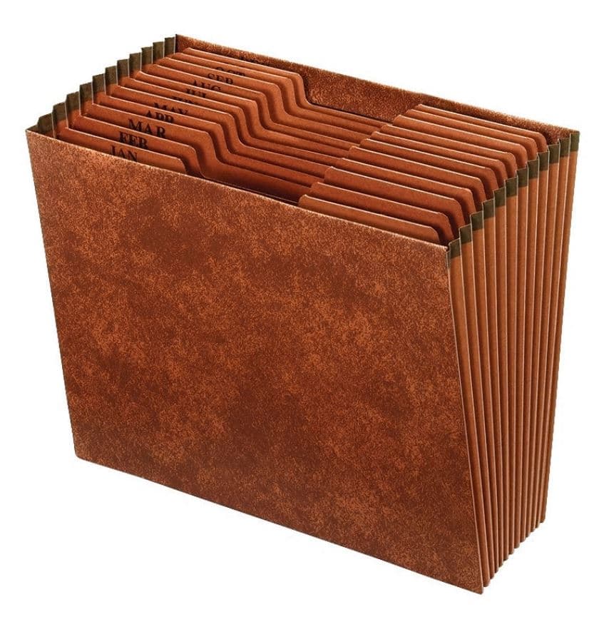 Office Depot Brand Expanding File Letter, No Flap, Brown, 12 Pockets, Jan-Dec - File Ltr No Flap Brown - Image 1