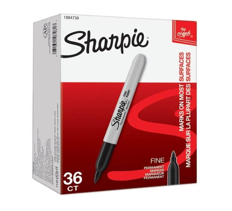 Sharpie Permanent Fine-Point Markers, Black, 36/Pack - Marker Sharpie Fine - Image 1