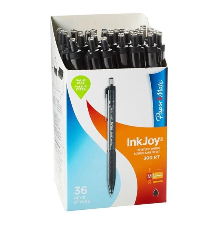 Sanford InkJoy 300RT Retractable Pen, Medium Point, 1.0 mm, Black, 36/Pack - Pen BP Med - Image 1