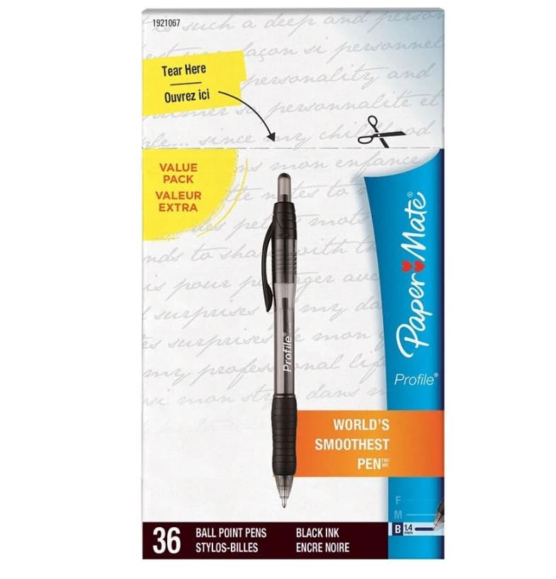 Sanford Paper Mate Retractable Ballpoint Pen, Bold 1.4mm, Black, 36/Pack - Pen BP Bold - Image 1