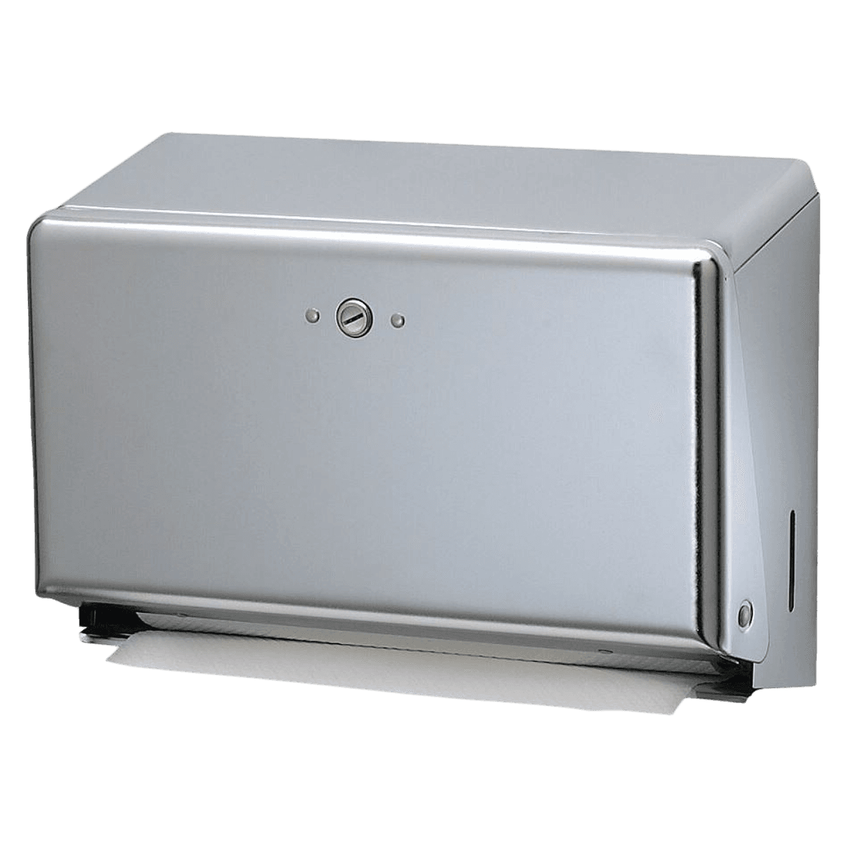 San Jamar Mini Towel Dispenser, Paper, Chrome Steel, Wall Mount, 150 C-Fold/250 Multifold Capacity - Towel Dispenser Mini San Jamar - Image 1