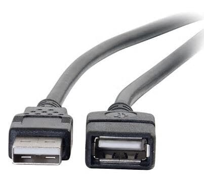 C2G USB Extension Cable, USB 2.0, A to A Male-Female, 3 ft, Black - C2G USB Ext Cable A/A 3' Black - Image 1
