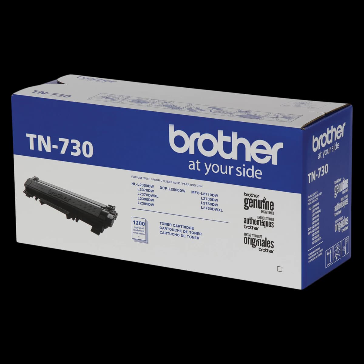 Brother TN730 Black Toner Cartridge, Standard Yield, Each - Brother Black Toner Cart - Image 1