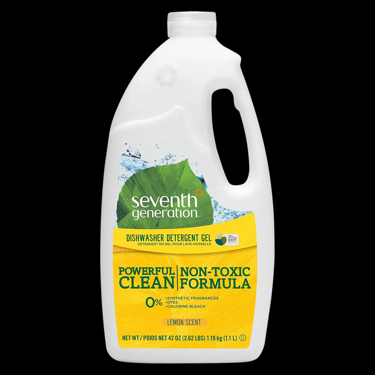 Seventh Generation Automatic Dishwasher Gel Soap, Lemon Scent, 45 oz Bottle, 6/Case - Dishwasher Gel Soap Lemon - Image 1