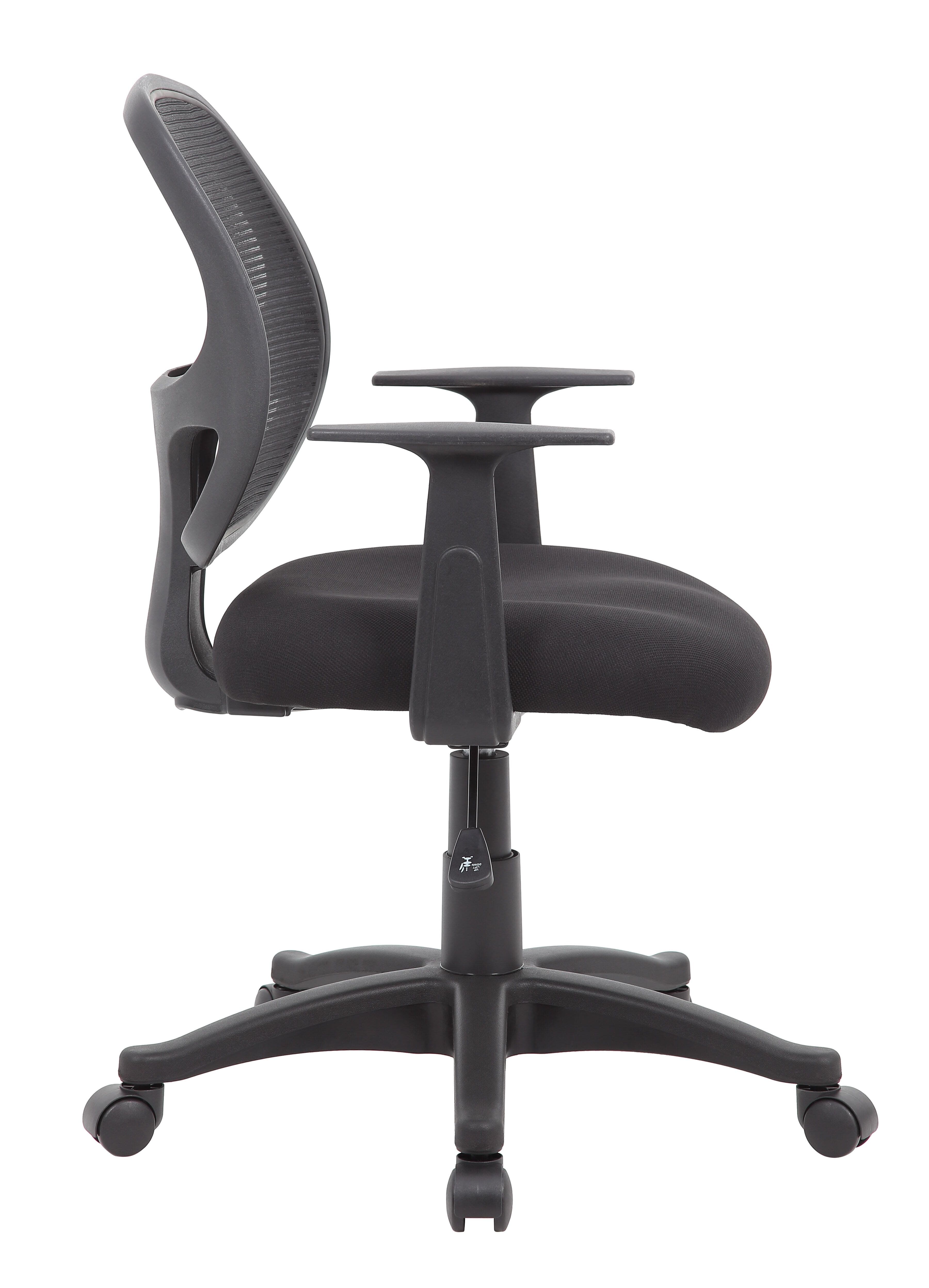 Boss Office Products Desk Task Chair with Mesh Back and T-Arms thumbnail 3