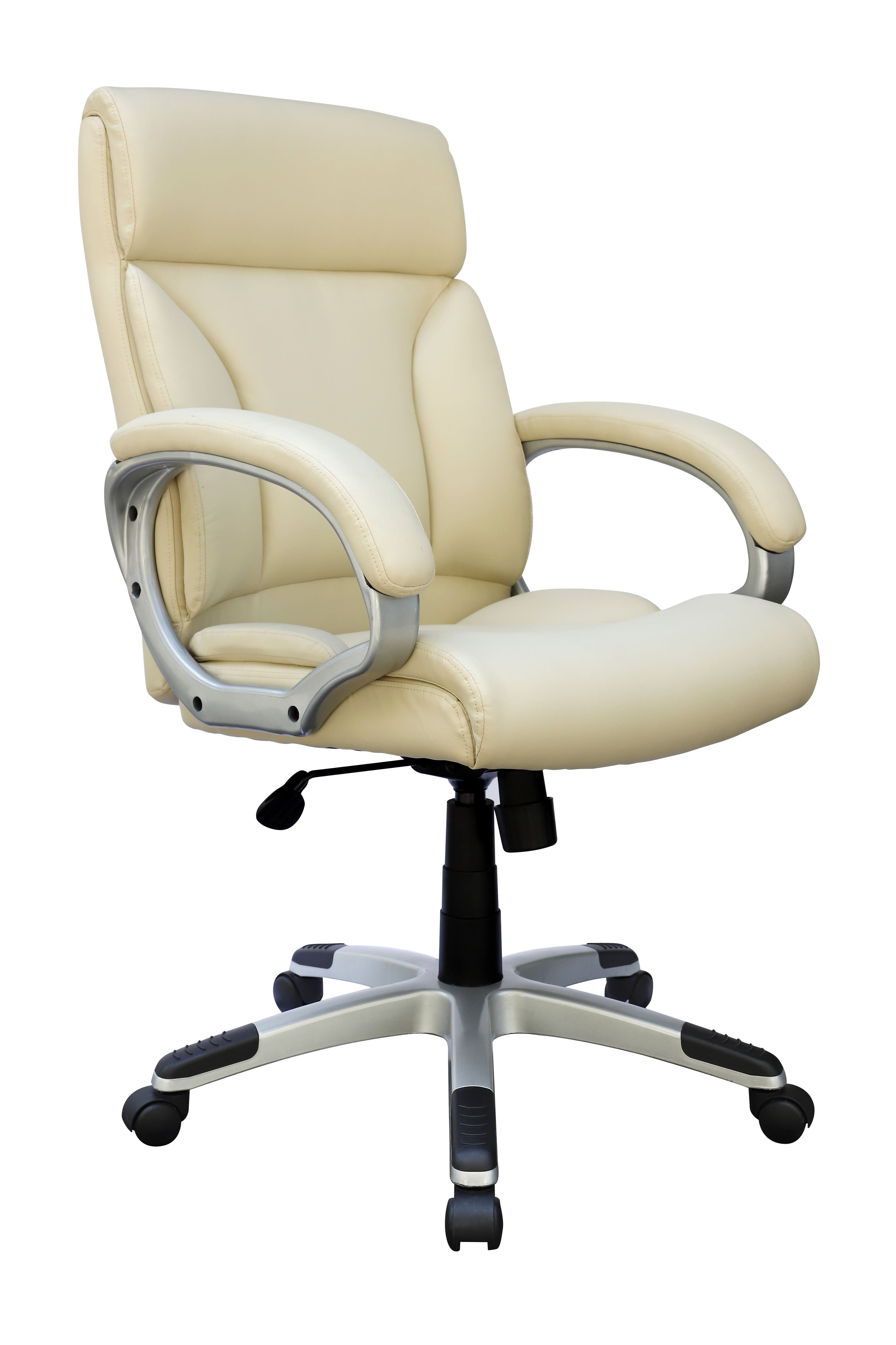 Boss Office Products Executive Desk Chair, Ivory, LeatherPlus - Executive Desk Chair LeatherPl - Image 1