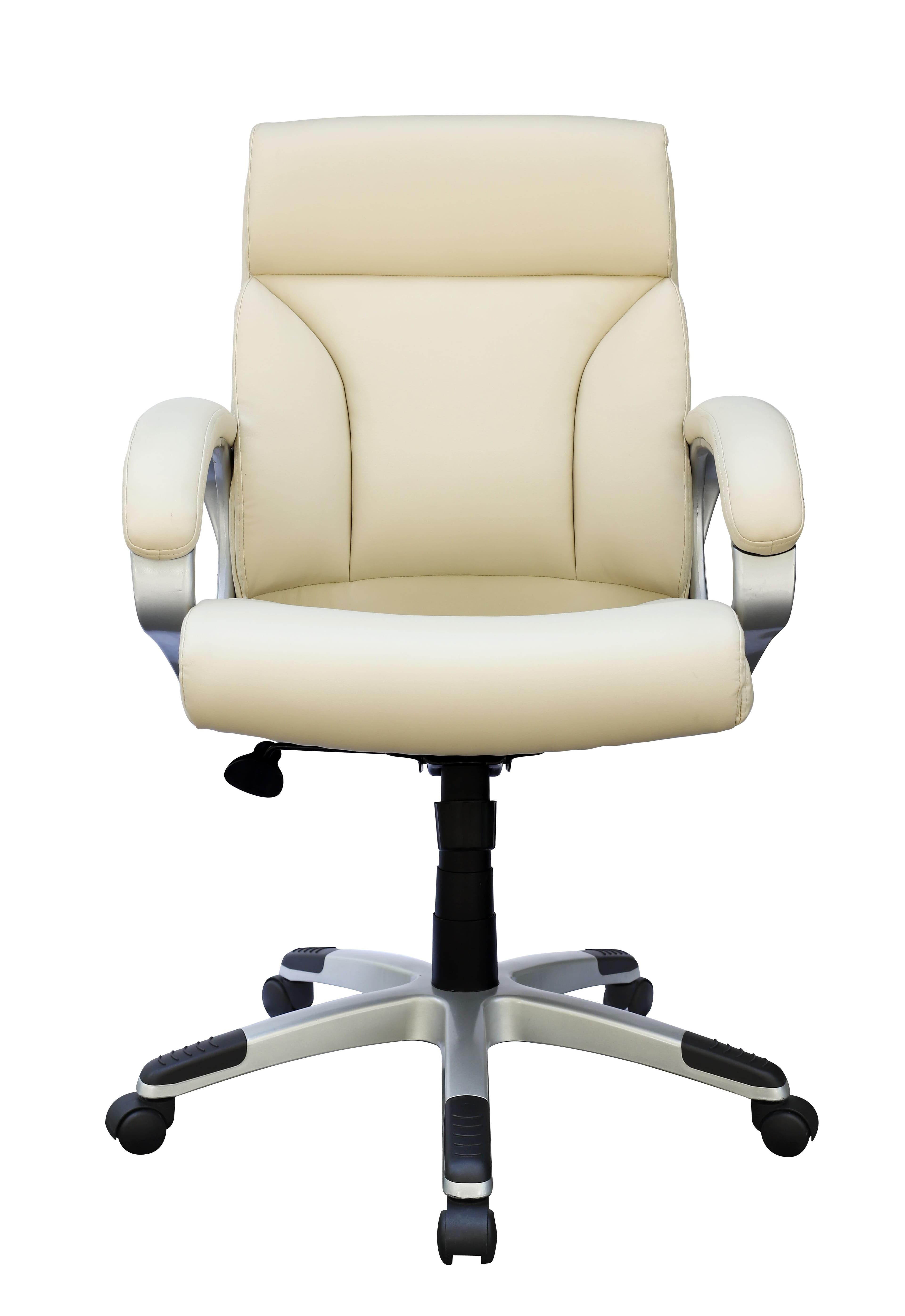 Boss Office Products Executive Desk Chair, Ivory, LeatherPlus thumbnail 3