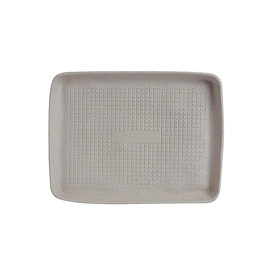 Chinet StrongHolder Rectangular Molded Fiber Food Trays, 9" x 12", Beige, 250/Package - Chinet Fiber Food Tray - Image 1