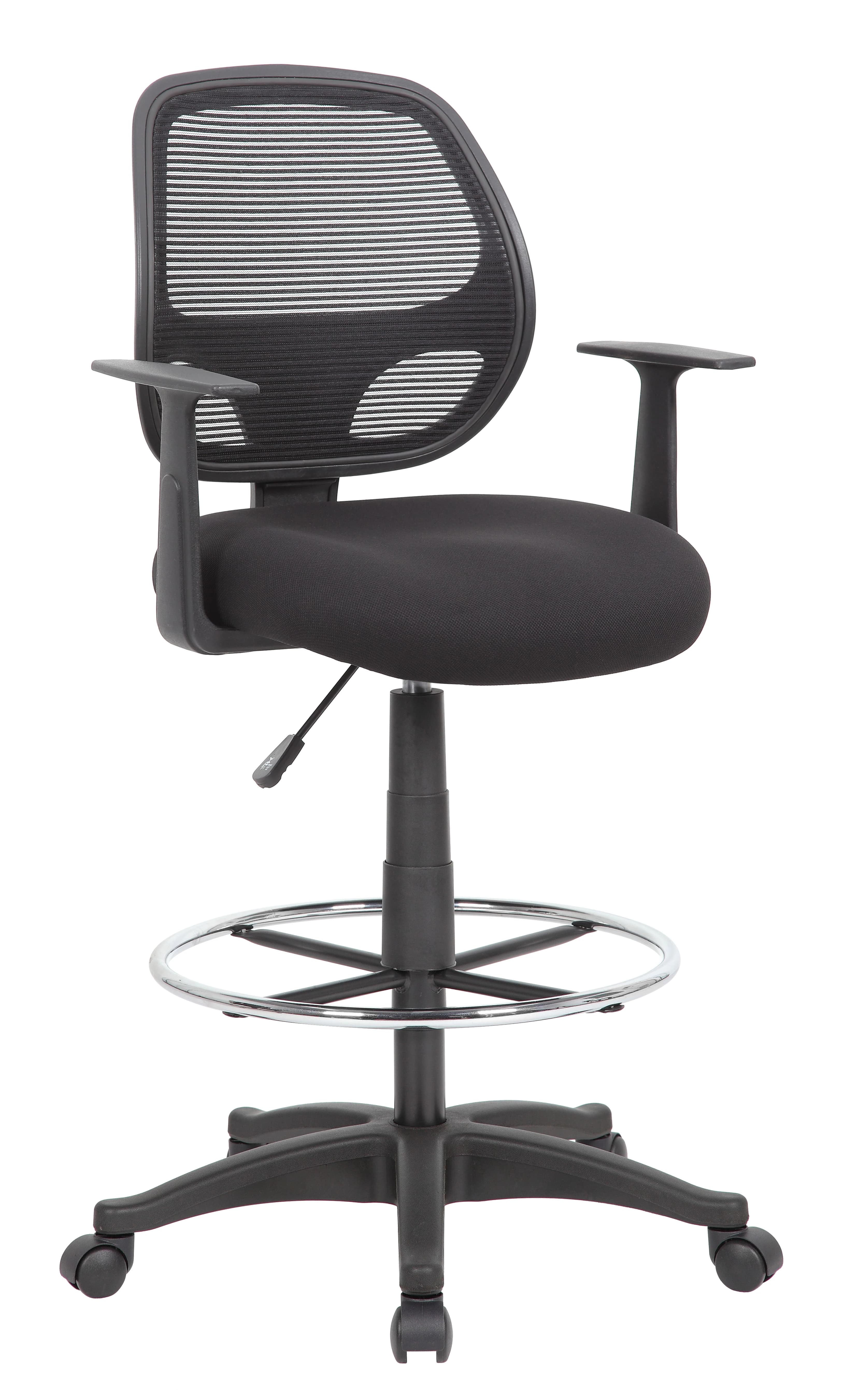 Boss Office Products Drafting Task Chair with Arms, Mesh Back - Drafting Task Chair With Arms - Image 1